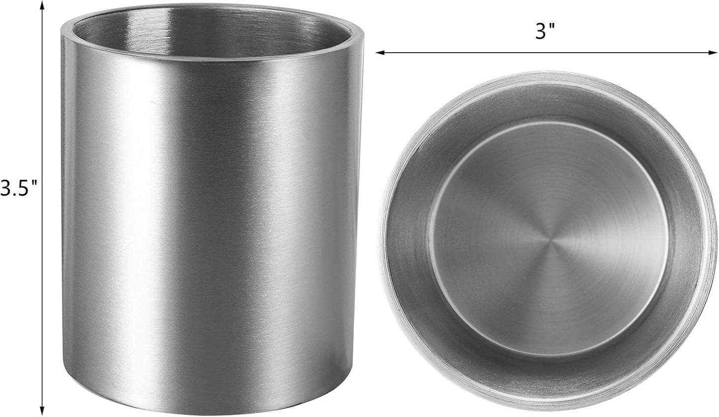 Set of 4 Stainless Steel Whiskey Glasses, 10 Oz Double Wall Tumblers, Unbreakable Old Fashioned Metal Drinking Cups for Beverages, Cocktails, Beer, Great Gift for Men and Whiskey Lover