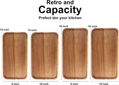 Acacia Wood Serving Trays Charcuterie Board Cheese Platter Wooden Plates
