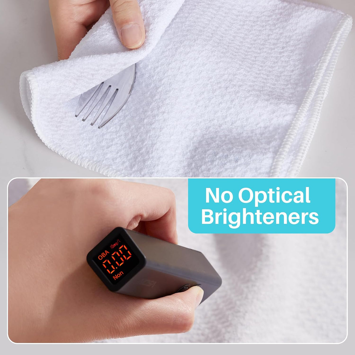 Microfiber Cleaning Cloth, 6 Piece Set, Large, White