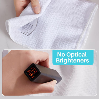 Microfiber Cleaning Cloth, 6 Piece Set, Large, White