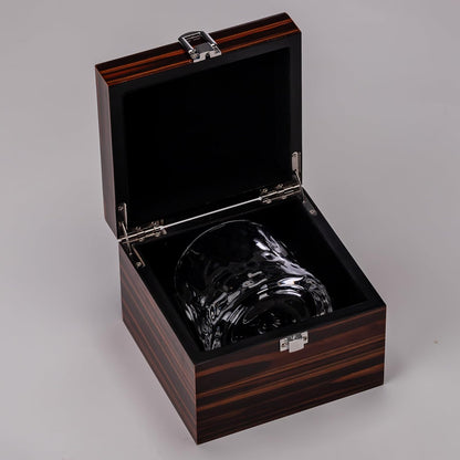 Whiskey Glass Gift Set with Premium Wood Gift Box, Crystal Bourbon Glass for Men, Dad, Husband, Birthday, Retirement, Groomsman, Christmas Gift (Volcanic)