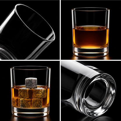 Whiskey Glasses Set of 6, Clear 12Oz Old Fashioned Glass, Heavy Base Scotch Glasses, Rocks Glasses for Bourbon, Liquor, Cocktail - Unique Gift for Father'S Day, Christmas, Birthday