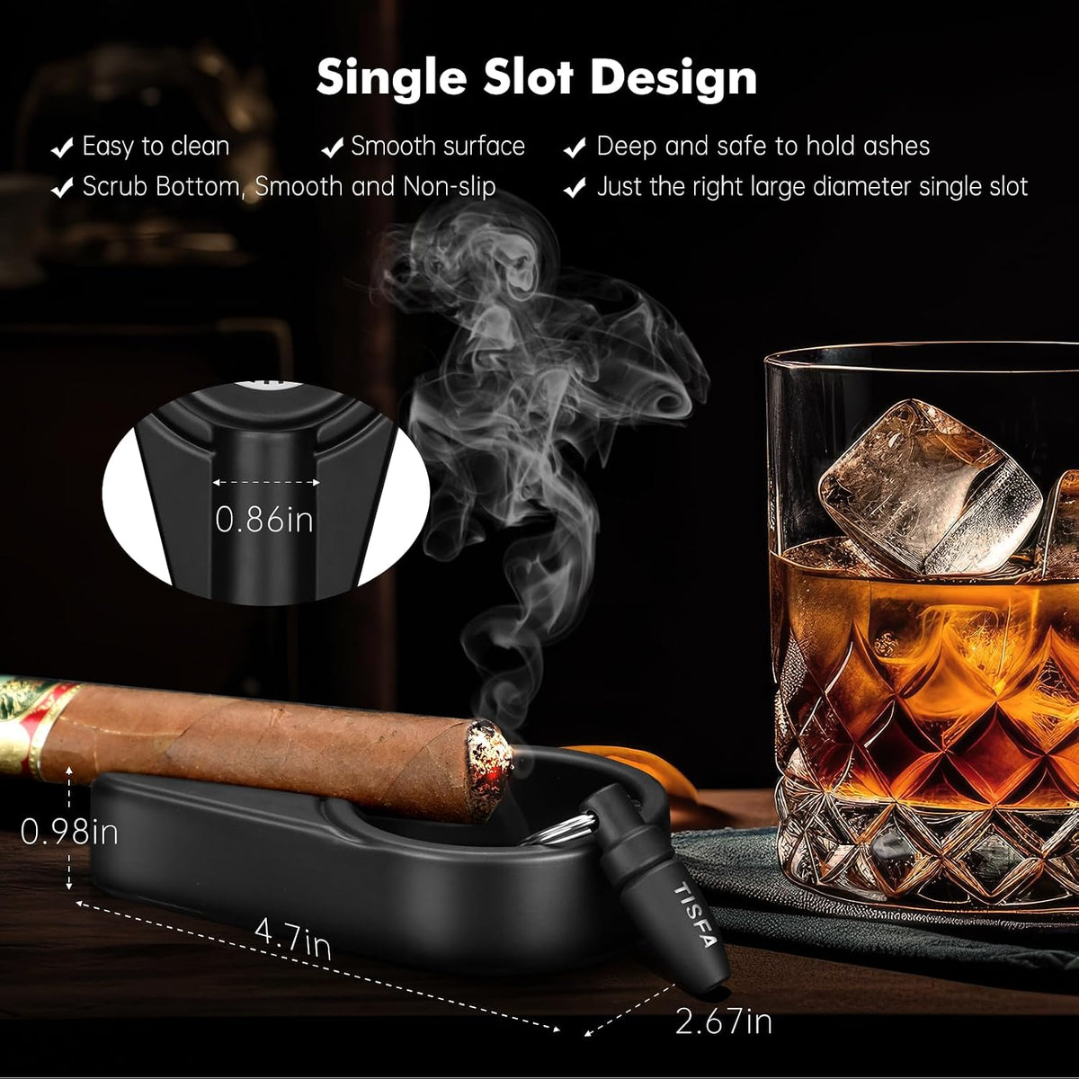 Travel Cigar Humidor and Cigar Ashtray Set
