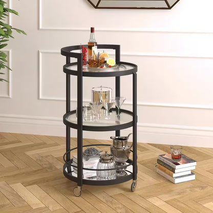 Hause Blackened Bronze Mirrored Bar Cart