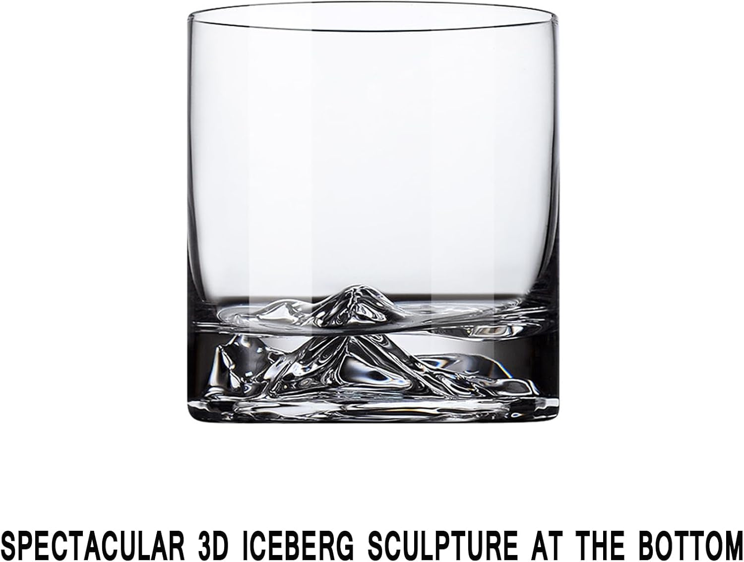 Whiskey Glasses Set of 2, 11Oz Old Fashioned Glasses, Hand-Blown Lead-Free Crystal, Iceberg Base, Durable Heavy Bottom Tumblers — Perfect Whiskey Gifts for Men, Minimalist Rustic Gift Box Included