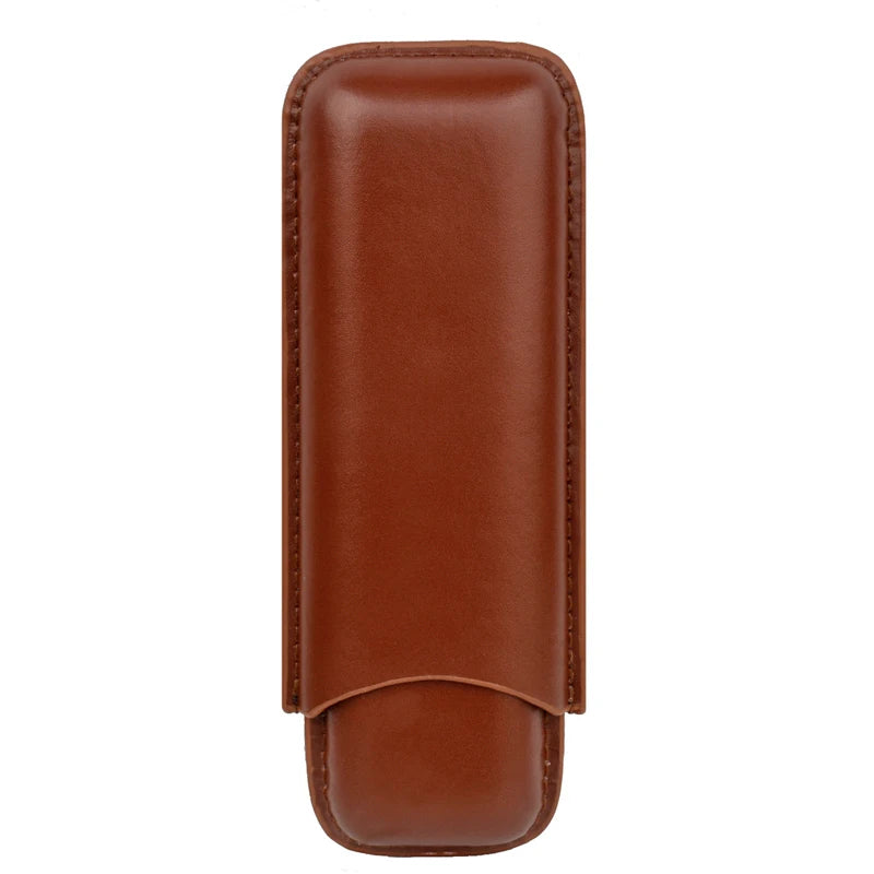 Pocket Size Cigar Case Leather Cigar Holder 20Mm Cigar Tube Mini Box for Cigar Brown Travel Humidor 5.8" Long Cigar Accessory