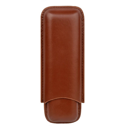 Pocket Size Cigar Case Leather Cigar Holder 20Mm Cigar Tube Mini Box for Cigar Brown Travel Humidor 5.8" Long Cigar Accessory