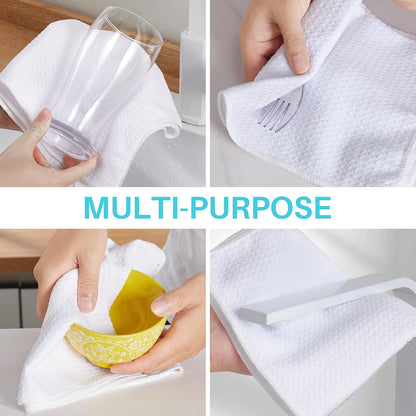 Microfiber Cleaning Cloth, 6 Piece Set, Large, White