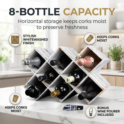 Penitent Man Wooden Wine Rack, Rustic Farmhouse