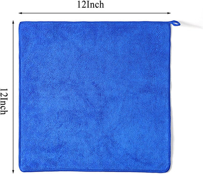 Premium Microfiber Cleaning Cloths, Ultra Absorbent Lint-Free Towels for Kitchen, Glass, Car Care, Stainless Steel & Household Cleaning, 400 GSM, 12" X 12"
