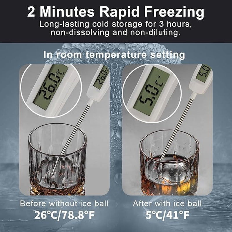 2Pack Stainless Steel Whiskey Ice Balls Reusable Beverage Chilling Stones | XL 55Mm round Metal Ice Balls, Reusable for Cocktail Whiskey, Birthday Gift for Men Husband