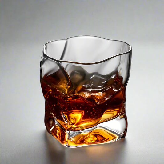 280ml Wavy Irregular Shaped Whiskey Glasses - 6-Piece