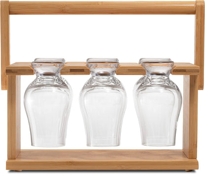 Cairncaddy Bamboo Whiskey Glass Holder - Carrier and Drying Rack for Whisky Tasting Glassware