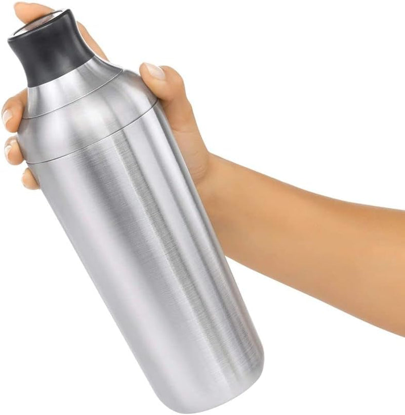 OXO Steel Cocktail Shaker with Strainer, Stainless Finish - 24 Oz Capacity