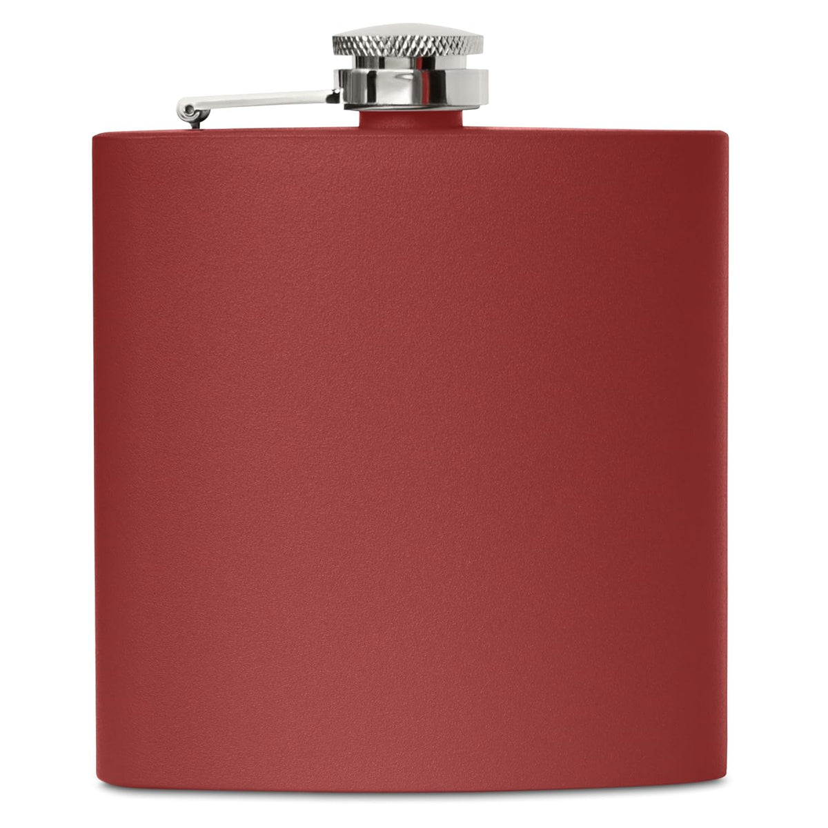 6 Oz Hip Flask W/Funnel, Matte Maroon