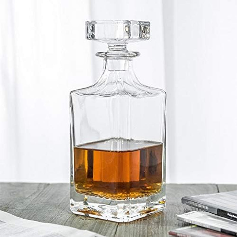 Square 25Oz Whiskey Decanter with Glass Stopper