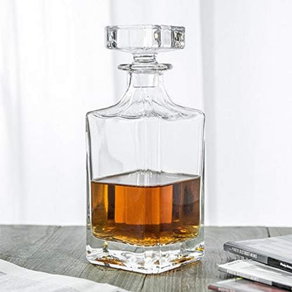 Square 25Oz Whiskey Decanter with Glass Stopper