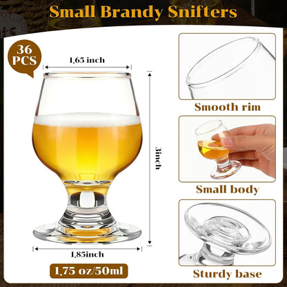 36 Pcs 1.75Oz Mini Shot Glass, Clear, Cute, Perfect for Tasting Brandy Whiskey Juice Vodka Sherry Champagne Beer