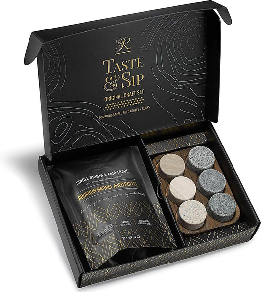 The Gourmet Set - ROCKS x Bourbon Barrel Aged Coffee - Premium Bar Gift