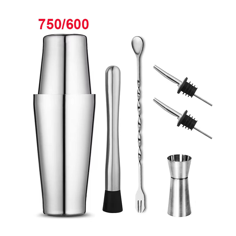 1/6/9/11Pcs Boston Shaker Professional Stainless Steel Bartender Wine Cup Cocktail Mixer Martini Cocktail Shaker Bar Set