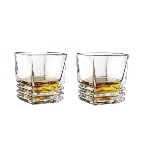 Whiskey Glasses for Men, 9 Oz Crystal Bourbon Glass , Old Fashioned Rocks Barware for Scotch Cognac Vodka Cocktail Rum, Whisky Gifts Set for Father'S Day-2 Pack