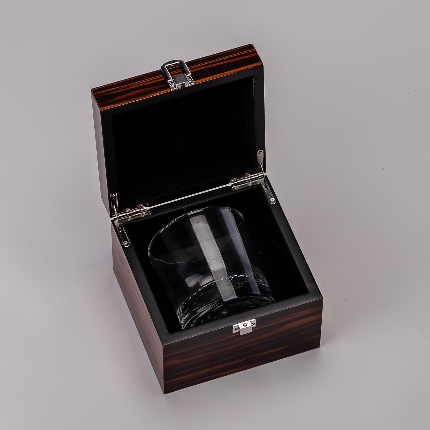 Premium Whiskey Rocks Glass Gift Set with Luxury Wood Gift Box, Crystal Glass Bourbon Rocks Glass for Men, Dad, Husband, Birthday, Retirement, Groomsman, Christmas Gift (Round Orb)