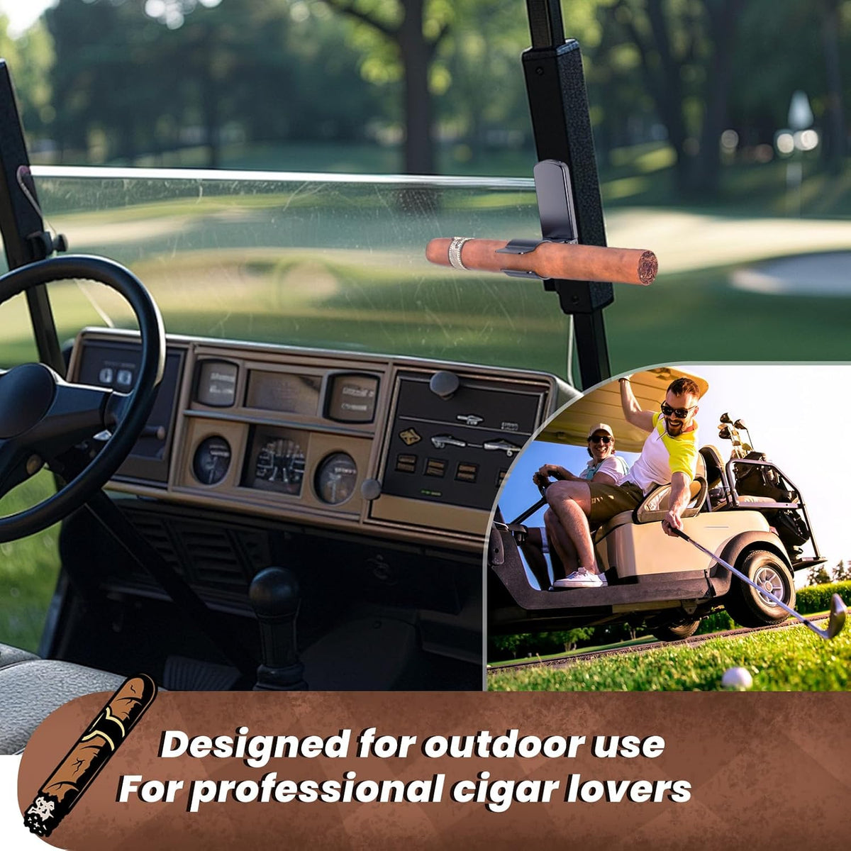 2Pack Cigar Holders, Cigar Clips & Stands, Sturdy Metal Magnetic Cigar Holder for Golf Carts, Yachts, Beach Chairs, Camping. Thoughtful Cigar Gifts for Men