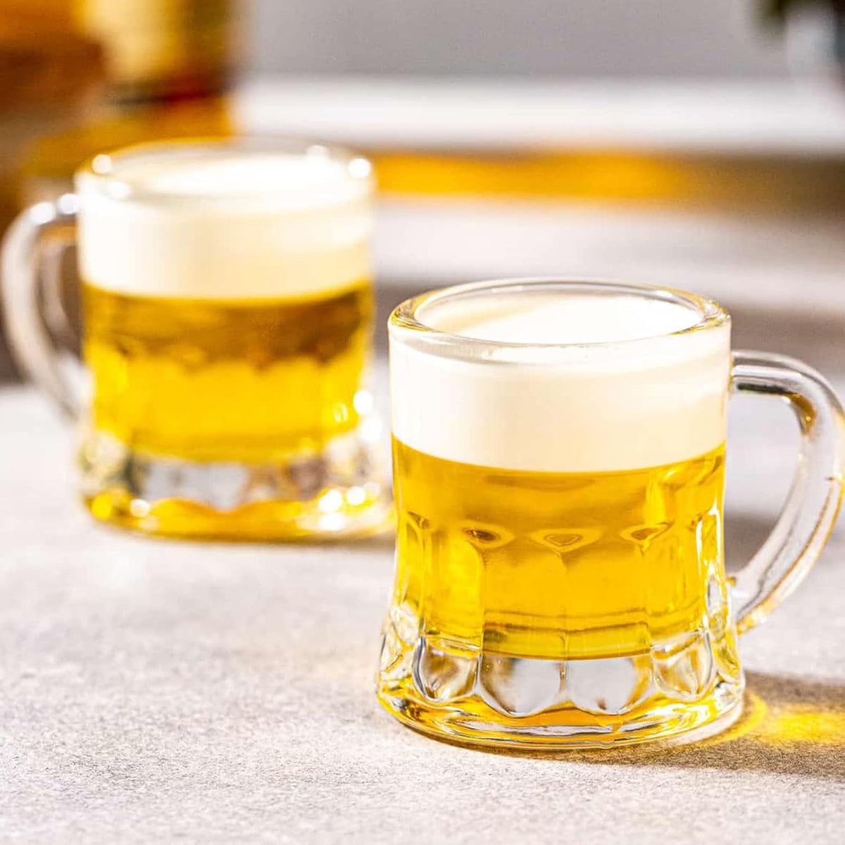 24 Pack Mini Beer Mug Shot Glasses, 2 Oz Glass Mini Beer Shot Glasses Bluk