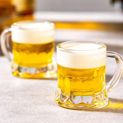 24 Pack Mini Beer Mug Shot Glasses, 2 Oz Glass Mini Beer Shot Glasses Bluk