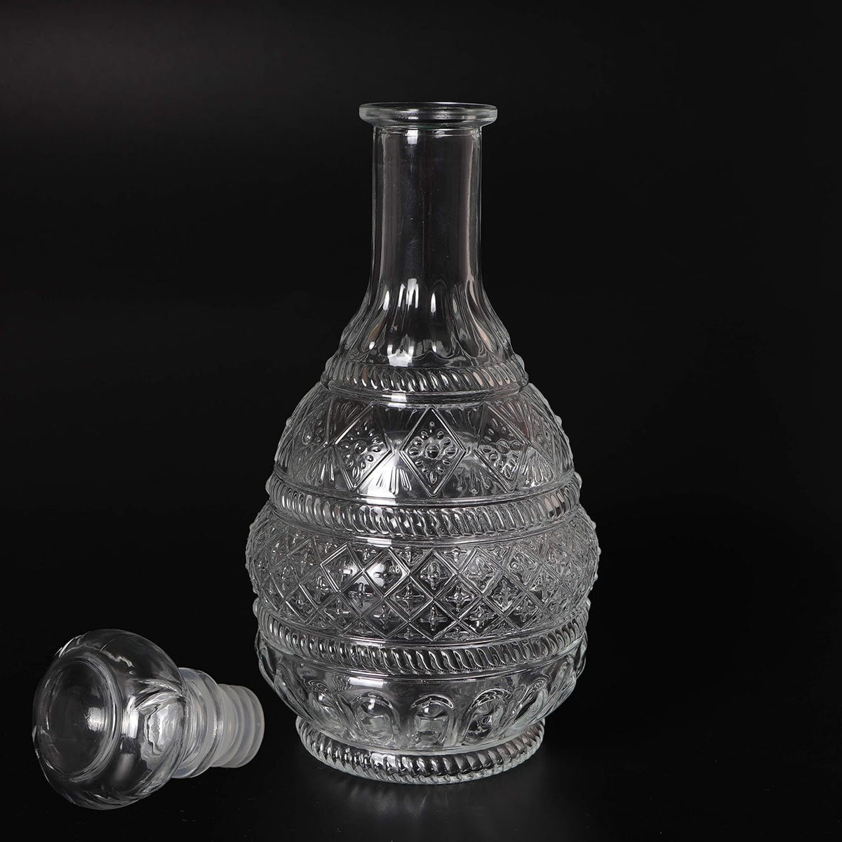 Liquor Decanter, Glass Spirits Decanter with Airtight Stopper, Whiskey Vodka Bourbon Decanter Bottle for Gift, Home, Bar, Party Decor, 34Oz/1000Ml Clear