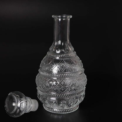 Liquor Decanter, Glass Spirits Decanter with Airtight Stopper, Whiskey Vodka Bourbon Decanter Bottle for Gift, Home, Bar, Party Decor, 34Oz/1000Ml Clear