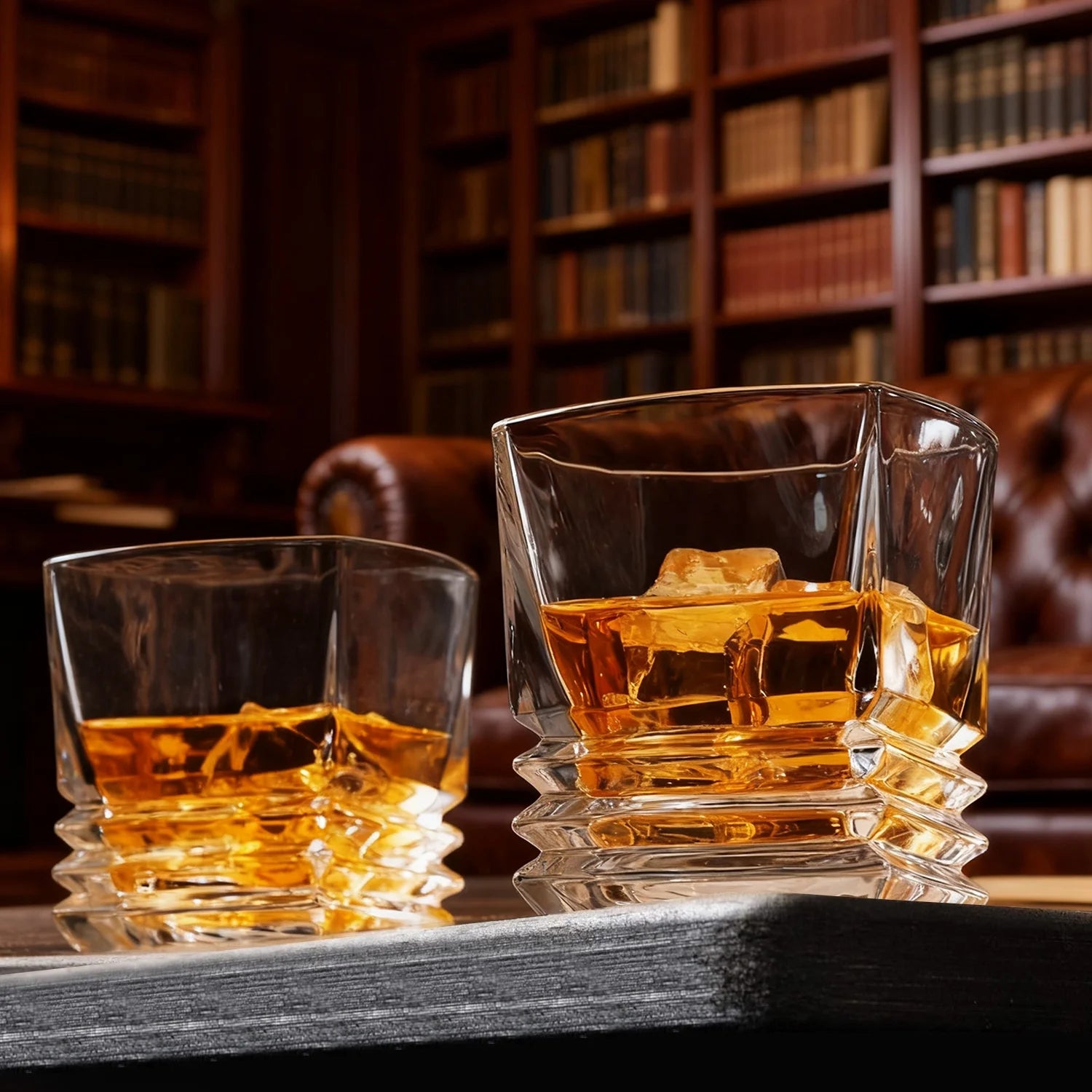 Whiskey Glasses for Men, 9 Oz Crystal Bourbon Glass , Old Fashioned Rocks Barware for Scotch Cognac Vodka Cocktail Rum, Whisky Gifts Set for Father'S Day-2 Pack