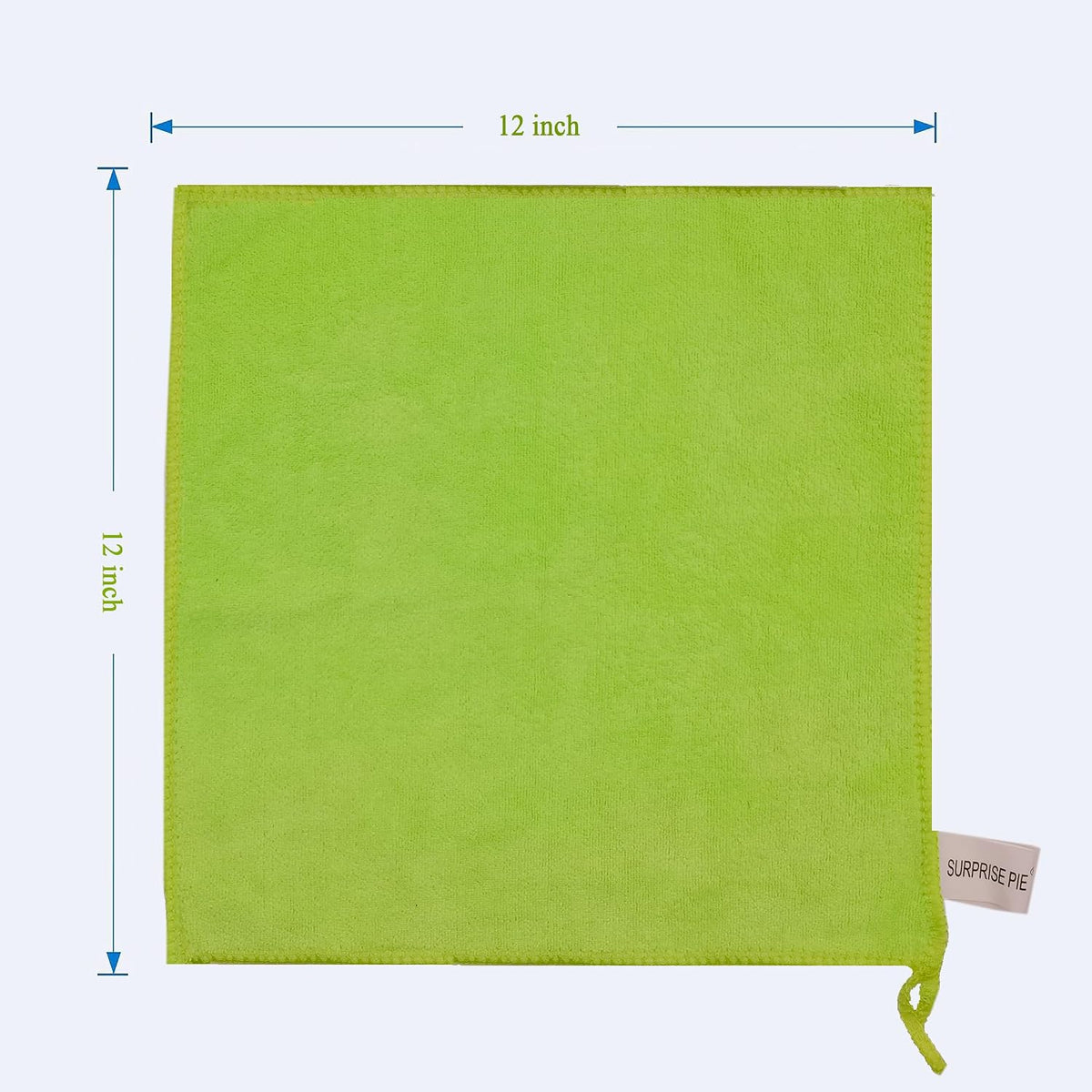 Premium 400 GSM Microfiber Cleaning Cloths, Ultra Absorbent Lint Free Towels, Thick Reusable Cleaning Rags for Kitchen, Car Wash, Glass, Stainless Steel & Household Cleaning, 6 Pack 12"X12" Green