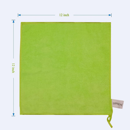 Premium 400 GSM Microfiber Cleaning Cloths, Ultra Absorbent Lint Free Towels, Thick Reusable Cleaning Rags for Kitchen, Car Wash, Glass, Stainless Steel & Household Cleaning, 6 Pack 12"X12" Green