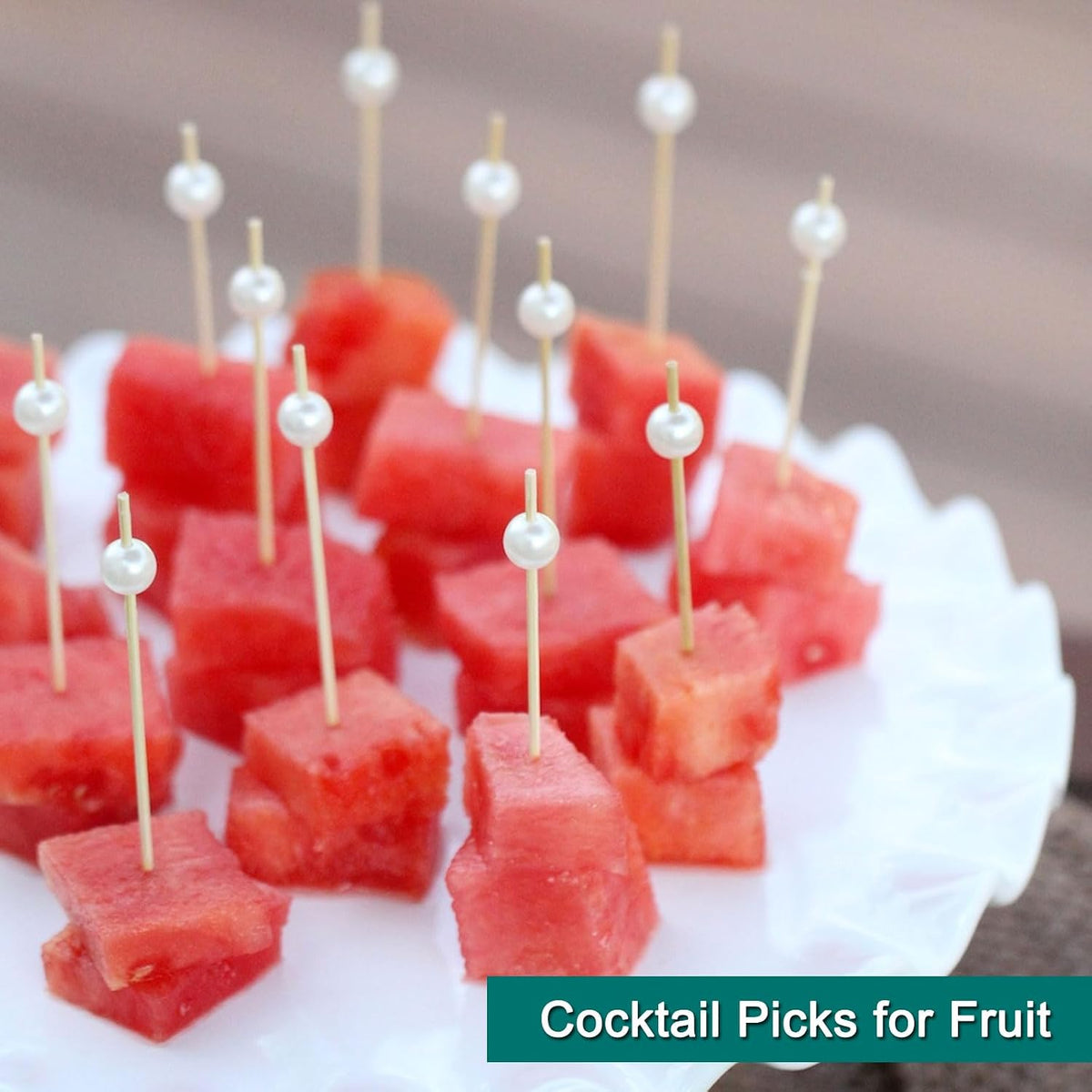 200 PCS Cocktail Picks,White Pearl Fancy Toothpicks for Appetizers