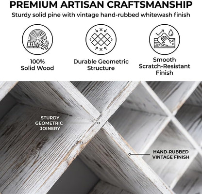 Penitent Man Wooden Wine Rack, Rustic Farmhouse