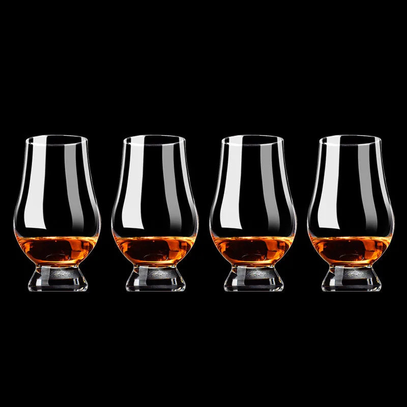 4-Piece Clear Whiskey Cup Set – Transparent Lead-Free Crystal Drinking Glasses