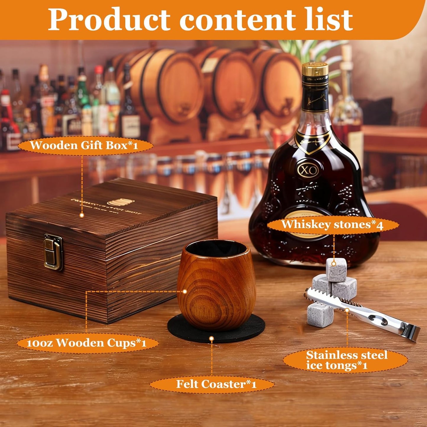 Handcrafted Charred Wooden Bourbon Glass Handcrafted Premium Whiskey Glasses, Bourbon Gifts for Men, Ideal Presents for Dad, Boyfriend, Father and Friends, Wine Tumbler 1 Pack