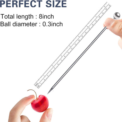 8" Stainless Steel Cocktail Picks, Bloody Mary Skewers (8Inch, Set of 15)