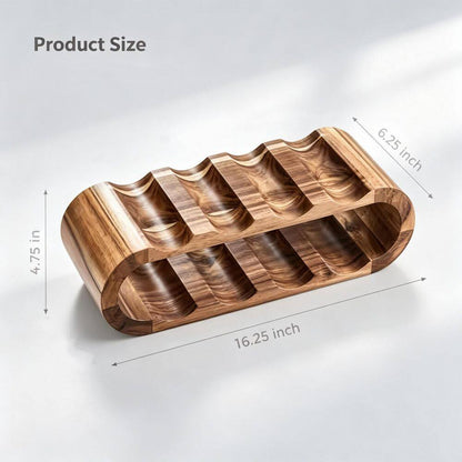 6-Bottle Natural Wood Countertop Wine Rack, Wine Bottle Holder Stand, Free Standing Wine Storage, Wine Shelf Organizer