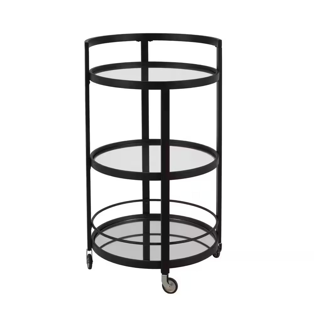 Hause Blackened Bronze Mirrored Bar Cart