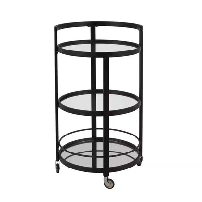 Hause Blackened Bronze Mirrored Bar Cart