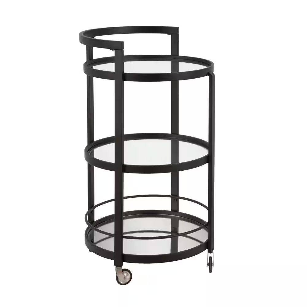 Hause Blackened Bronze Mirrored Bar Cart