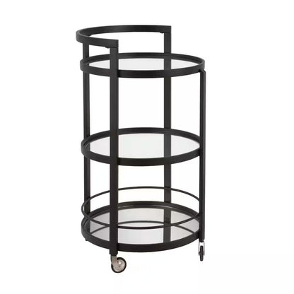 Hause Blackened Bronze Mirrored Bar Cart