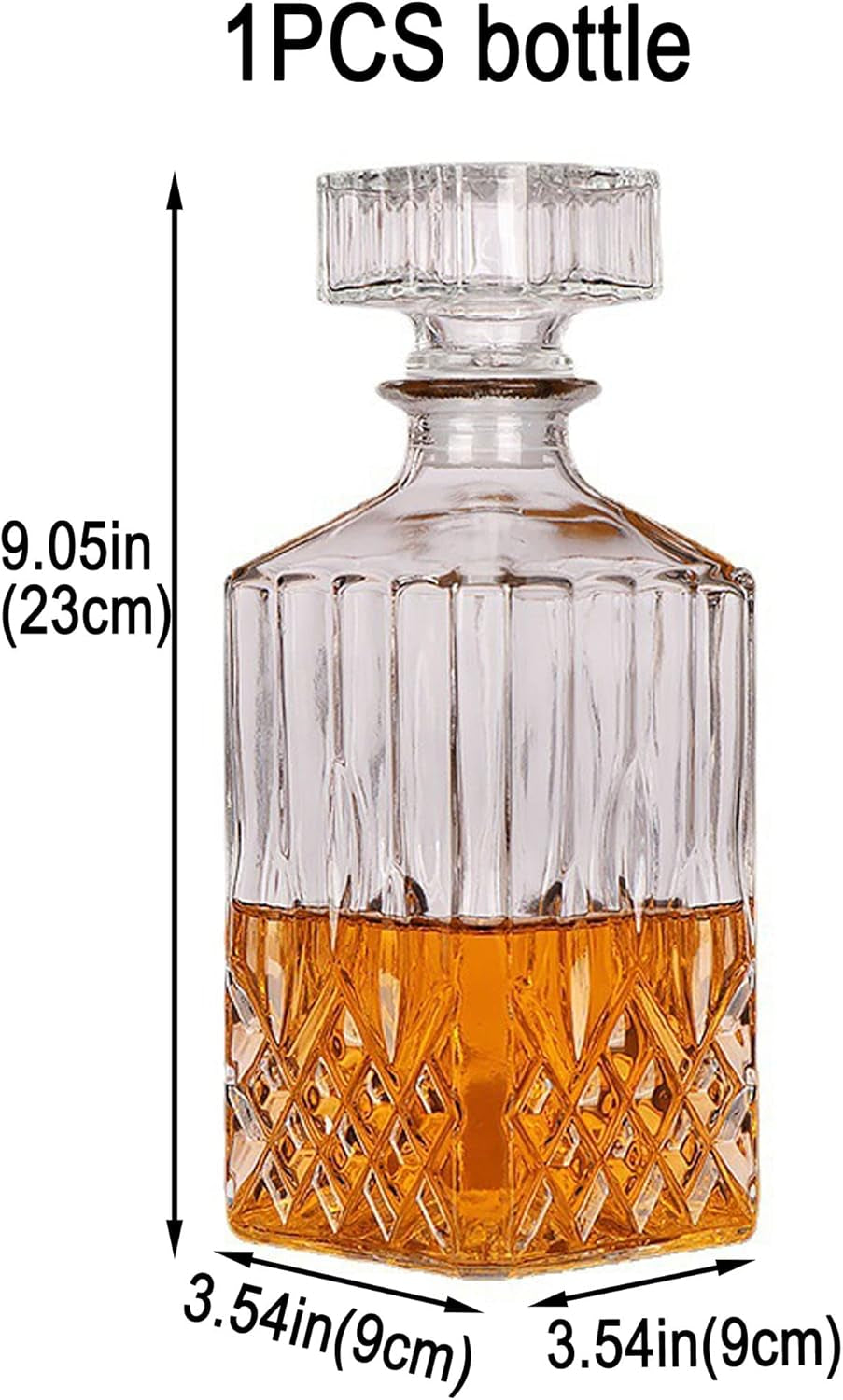 1PCS 33.8 Oz Diamond Decanter Whiskey Decanter Crystal Whiskey Bottle – for Whiskey, Bourbon, Scotch and Spirits