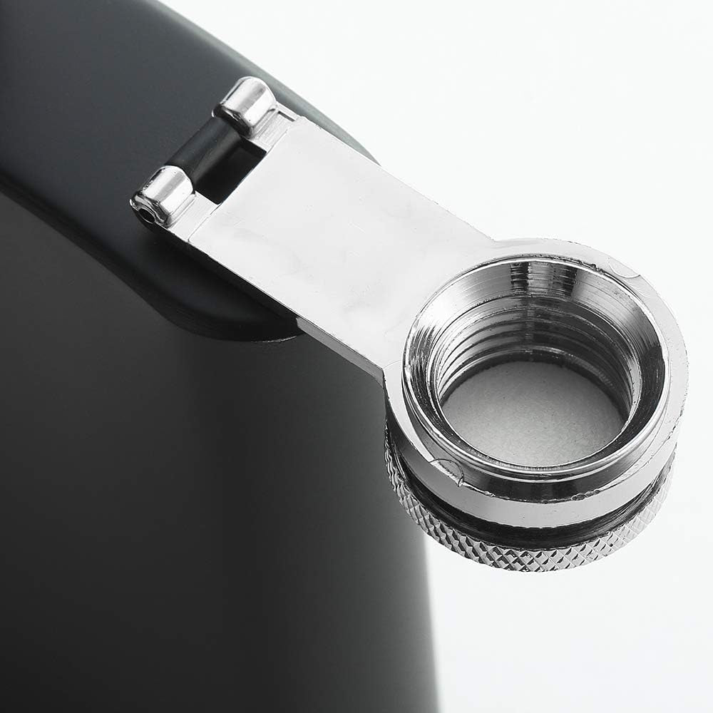 8 Oz Matte Black Pocket Liquor Whiskey Hip Flask with Funnel, Stainless Steel and Leak Proof