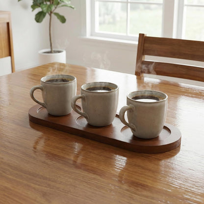 3-Slot Wooden Wine Flight Board, Solid Wood Tasting Paddle Serving Tray for Whiskey Tequila Beer Sampling, Bar Party Entertaining