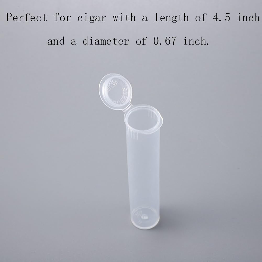 10 Pieces Small Size Cigar Tube Cigar Case Plastic Cigar Storage Tube Cigar Storage Case Single Cigar Holder Cigar Container with Caps, Clear