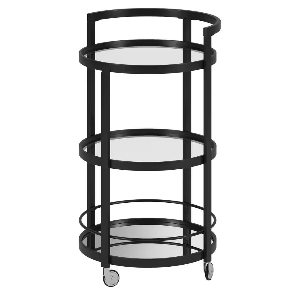 Hause Blackened Bronze Mirrored Bar Cart