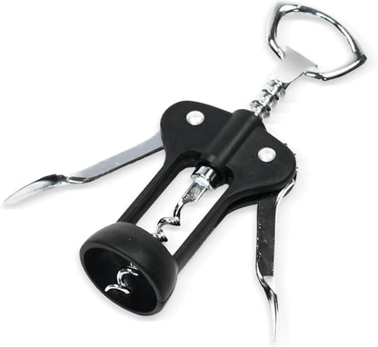Select Metal Winged Corkscrew, 6.5 Inch, Black and Chrome